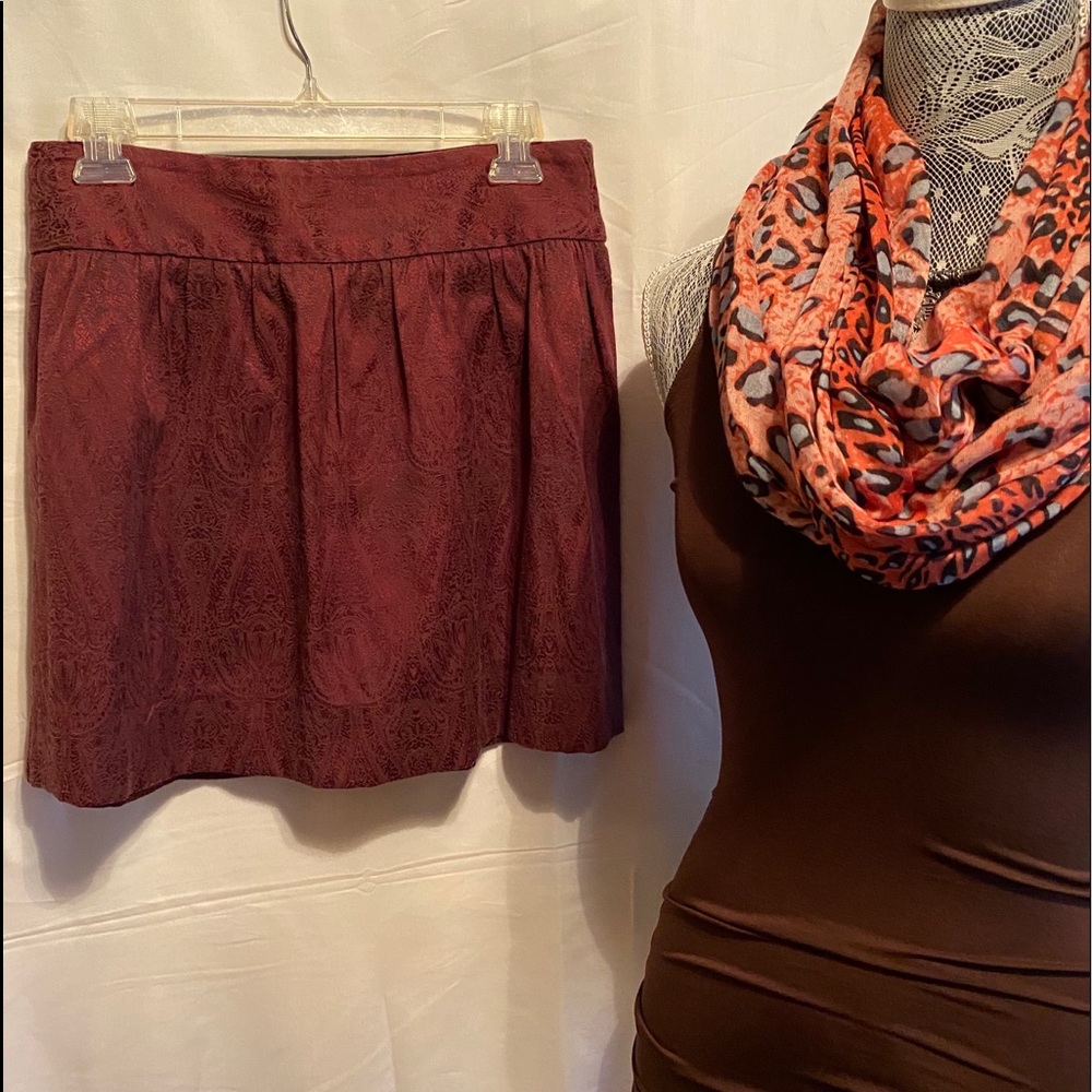 4 for $30 ♥️ STOOSHY🖤 Maroon Brocade Style Skirt
